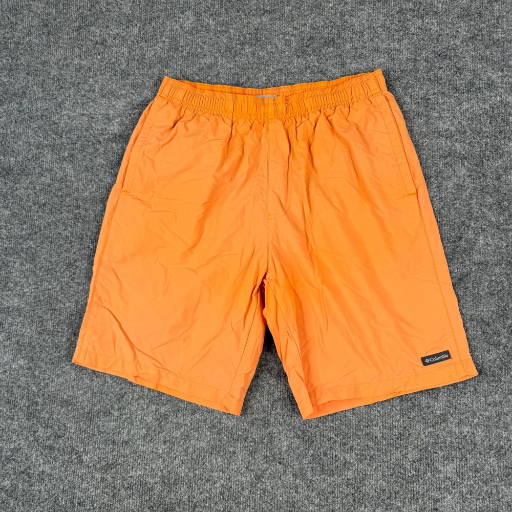 Columbia Shorts Mens Size S Orange Swim Trunks Mesh Lined Tropical Pocket Casual